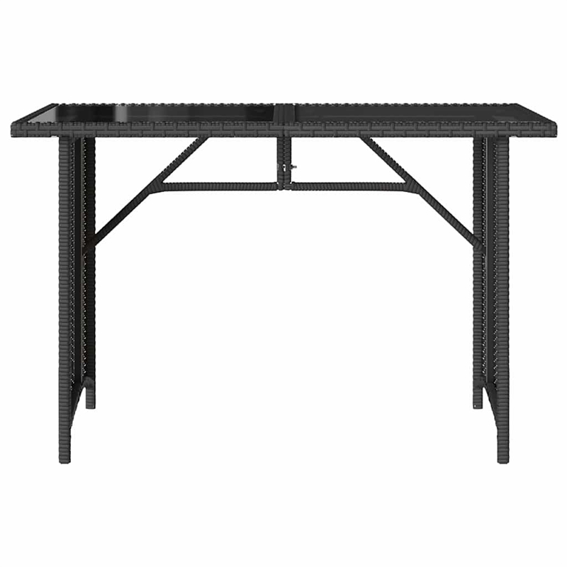 Afuera Living Tempered Glass Garden Dining Table in Black