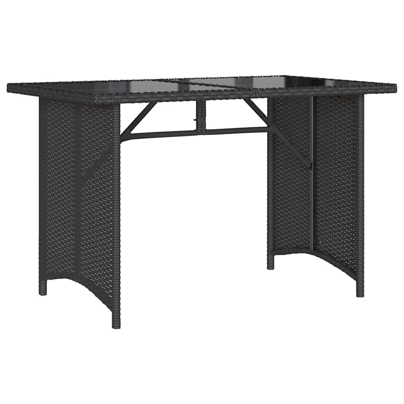Afuera Living Tempered Glass Garden Dining Table in Black