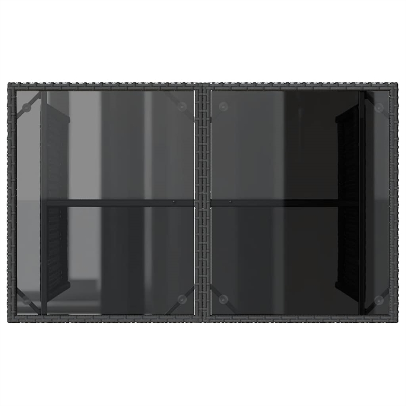 Afuera Living Tempered Glass Garden Dining Table in Black