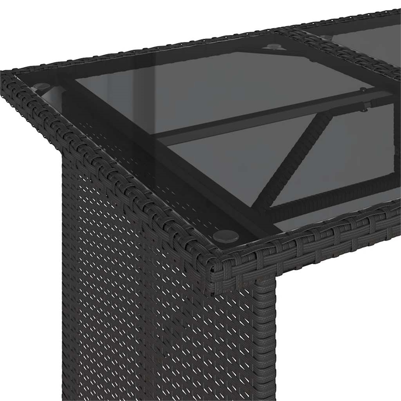 Afuera Living Tempered Glass Garden Dining Table in Black