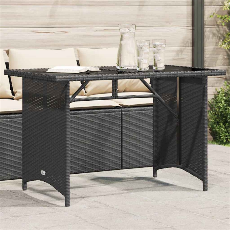 Afuera Living Tempered Glass Garden Dining Table in Black
