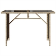 Afuera Living PE Rattan Garden Dining Table with Glass Top in Beige