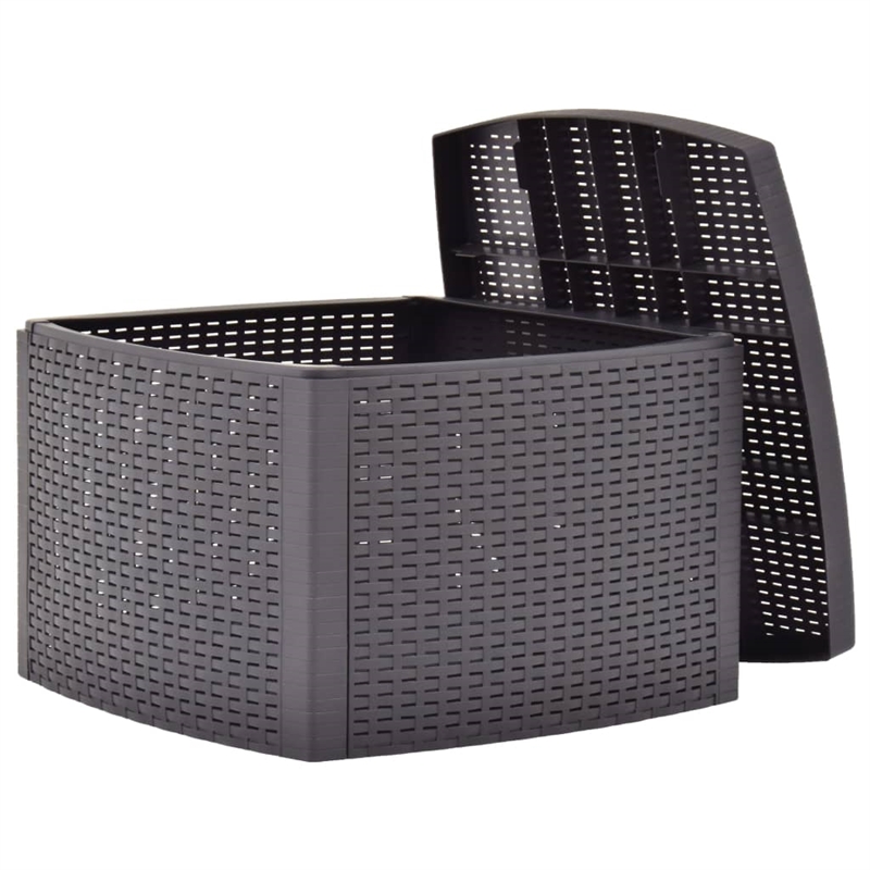 Afuera Living Polypropylene Square Outdoor Side Table in Mocha
