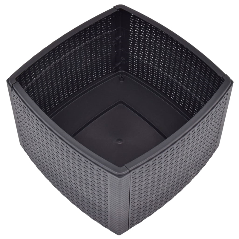 Afuera Living Polypropylene Square Outdoor Side Table in Mocha