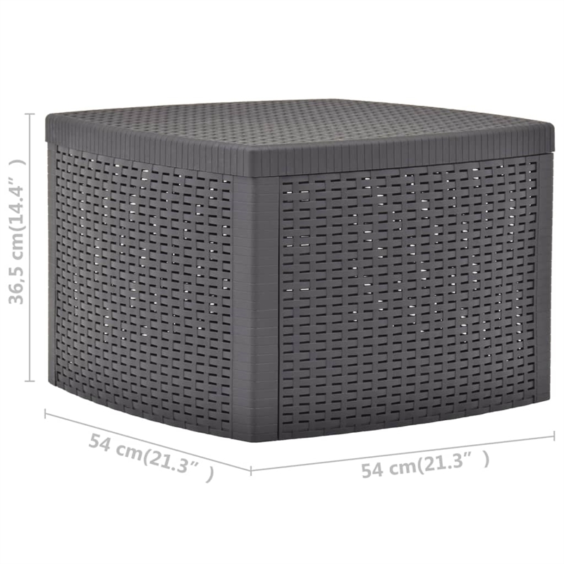 Afuera Living Polypropylene Square Outdoor Side Table in Mocha