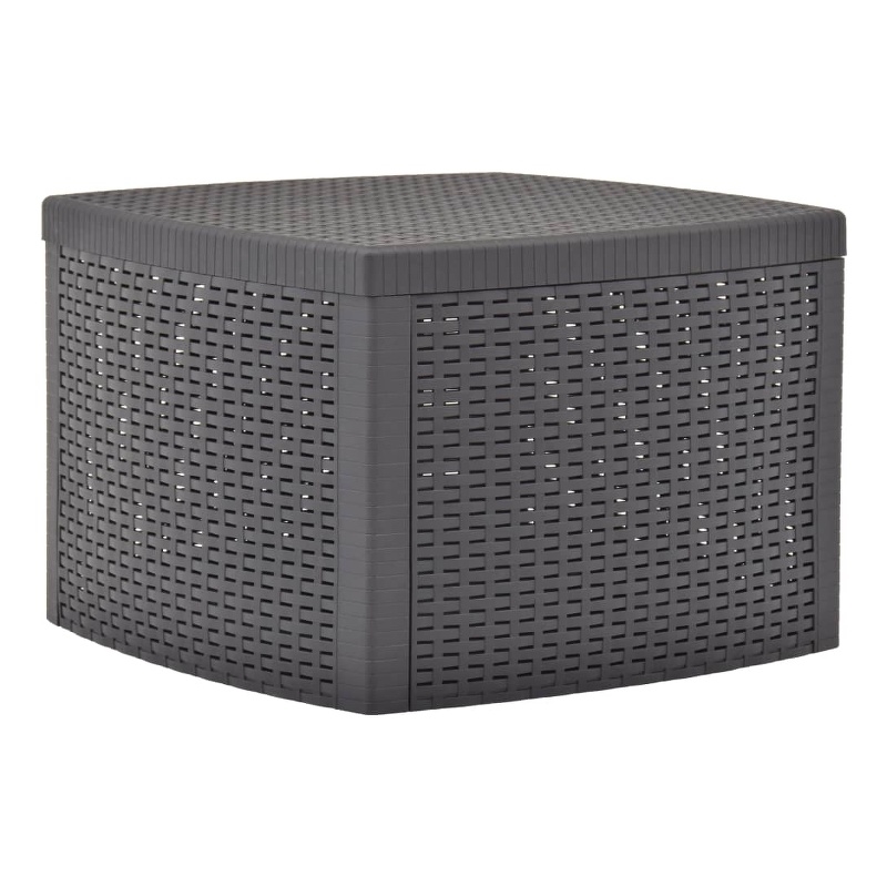 Afuera Living Polypropylene Square Outdoor Side Table in Mocha