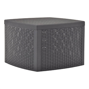 Afuera Living Polypropylene Square Outdoor Side Table in Mocha