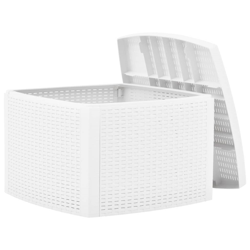 Afuera Living Square Polypropylene Outdoor Side Table in White