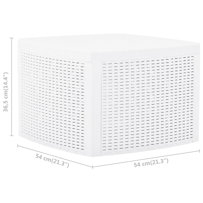 Afuera Living Square Polypropylene Outdoor Side Table in White