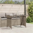 Afuera Living Rectangular Rattan Dining Table with Glass Top in Gray