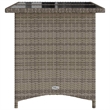 Afuera Living Rectangular Rattan Dining Table with Glass Top in Gray