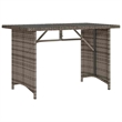 Afuera Living Rectangular Rattan Dining Table with Glass Top in Gray