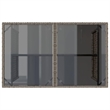 Afuera Living Rectangular Rattan Dining Table with Glass Top in Gray