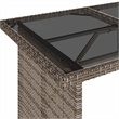 Afuera Living Rectangular Rattan Dining Table with Glass Top in Gray