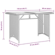 Afuera Living Rectangular Rattan Dining Table with Glass Top in Gray