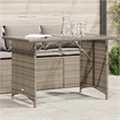 Afuera Living Rectangular Rattan Dining Table with Glass Top in Gray