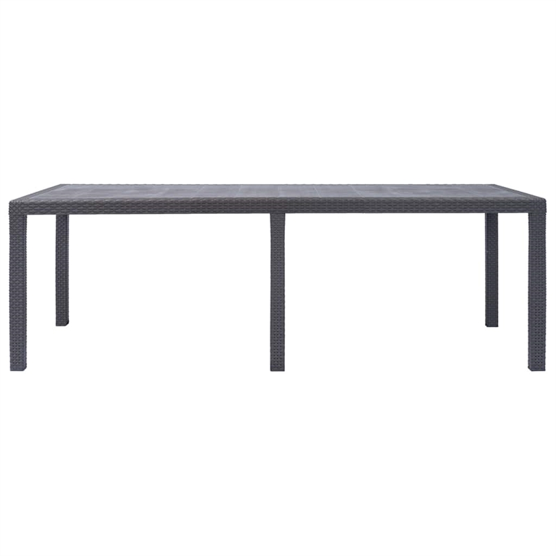 Afuera Living Plastic Outdoor Garden Dining Table in Brown Rattan Look