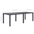 Afuera Living Plastic Outdoor Garden Dining Table in Brown Rattan Look