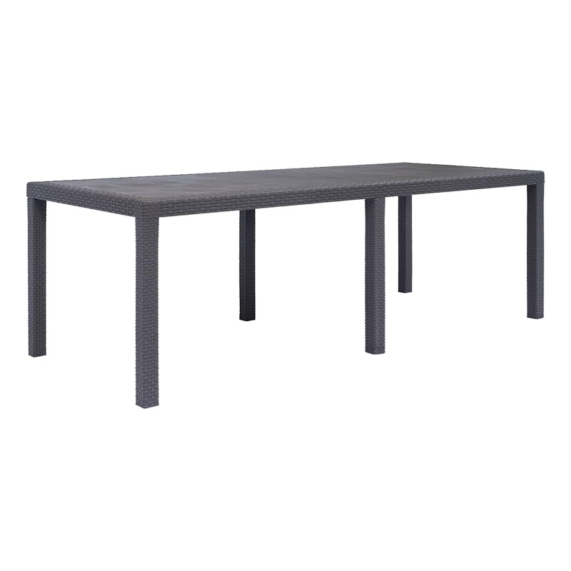 Afuera Living Plastic Outdoor Garden Dining Table in Brown Rattan Look
