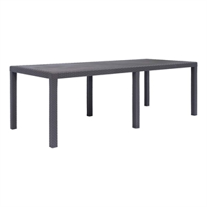 Afuera Living Plastic Outdoor Garden Dining Table in Brown Rattan Look