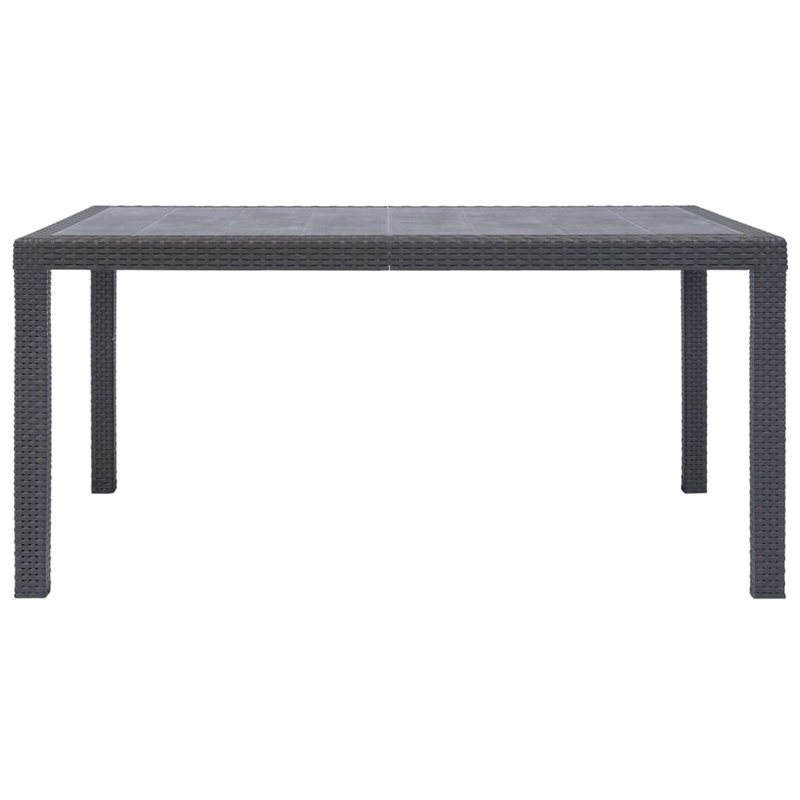 Afuera Living Plastic Garden Dining Table with Rattan Finish in Brown