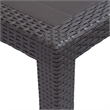 Afuera Living Plastic Garden Dining Table with Rattan Finish in Brown