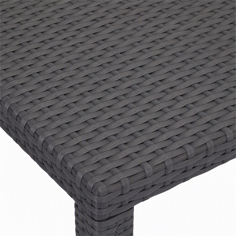 Afuera Living Plastic Garden Dining Table with Rattan Finish in Brown