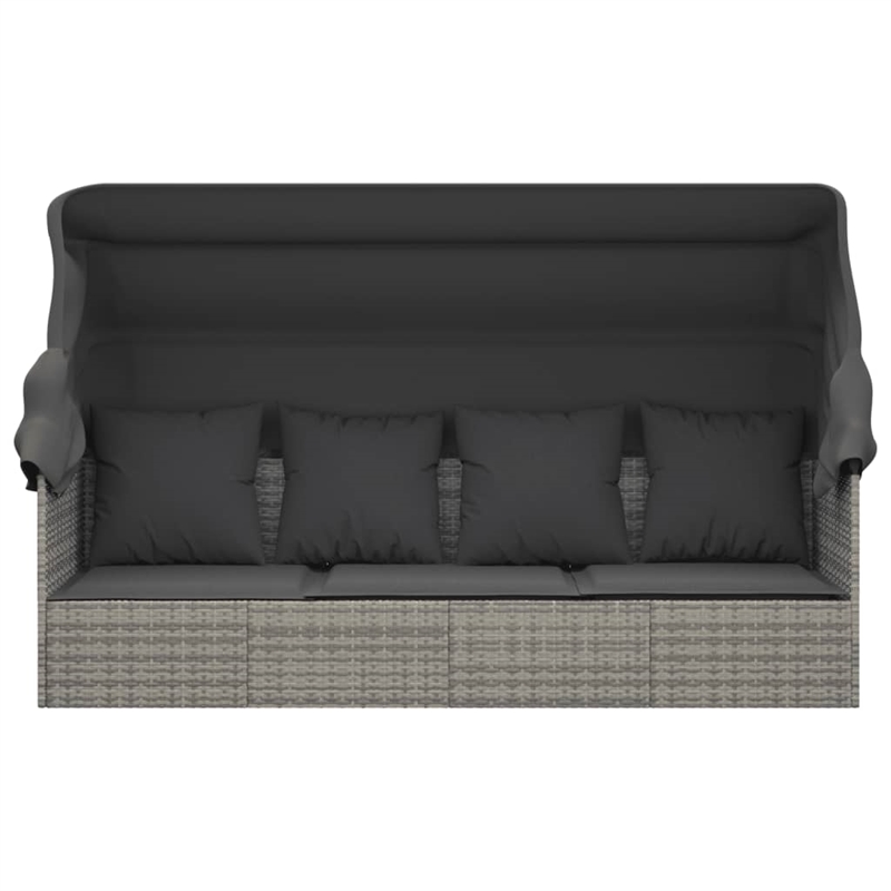 Afuera Living UV-Resistant Synthetic Poly Rattan Outdoor Lounge Bed in Gray