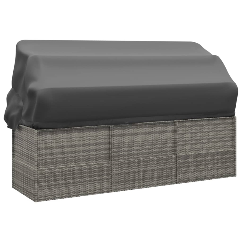 Afuera Living UV-Resistant Synthetic Poly Rattan Outdoor Lounge Bed in Gray