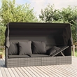 Afuera Living UV-Resistant Synthetic Poly Rattan Outdoor Lounge Bed in Gray