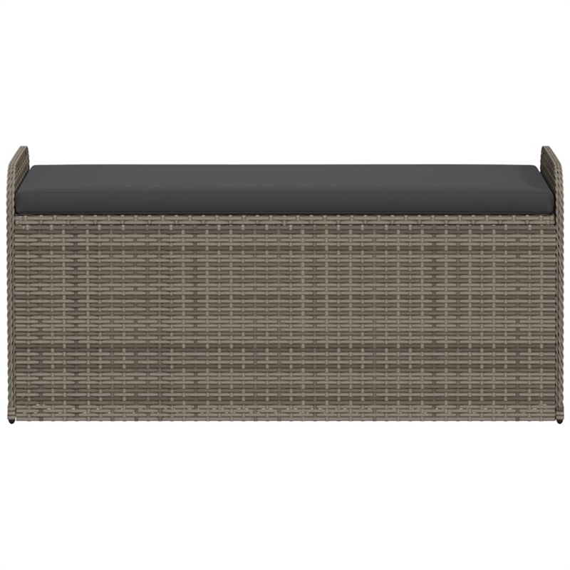Afuera Living PE Rattan Storage Bench in Gray with Hidden Storage