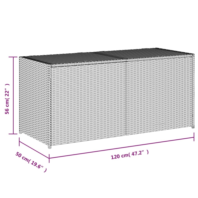 Afuera Living PE Rattan Garden Storage Box in Black with 283L Capacity