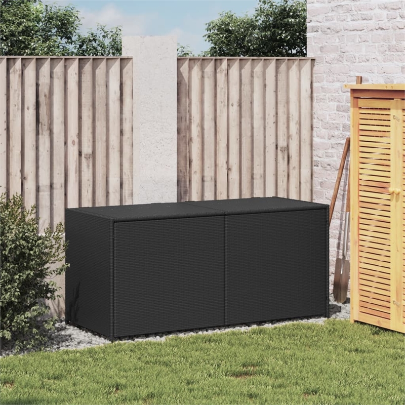 Afuera Living PE Rattan Garden Storage Box in Black with 283L Capacity