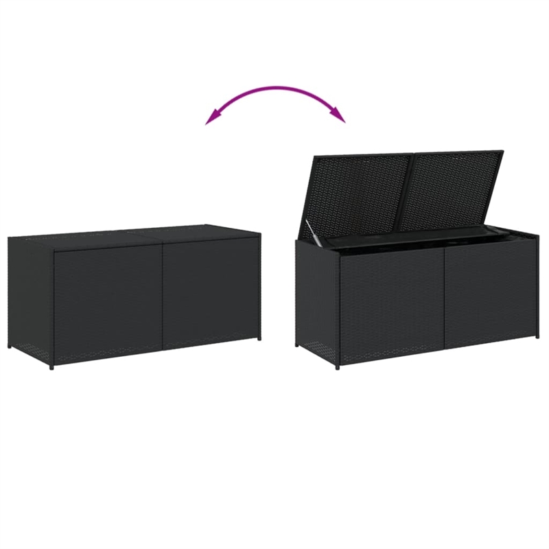 Afuera Living PE Rattan Garden Storage Box in Black with 283L Capacity