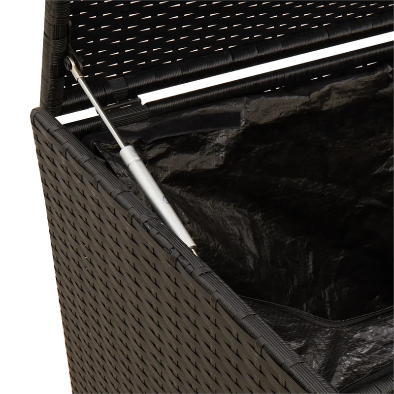 Afuera Living PE Rattan Garden Storage Box in Black with 283L Capacity