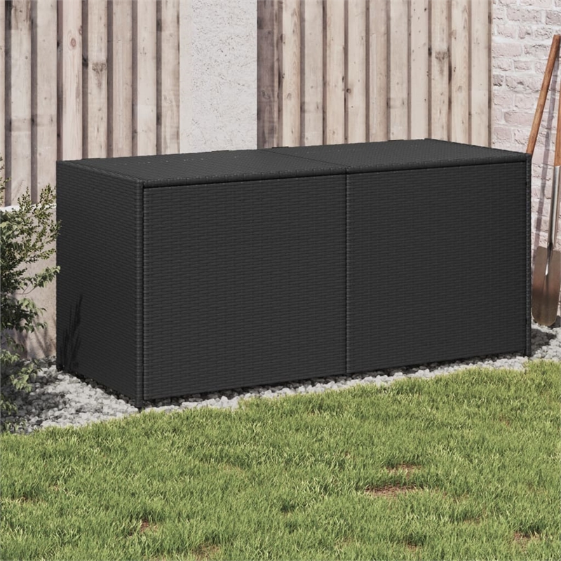 Afuera Living PE Rattan Garden Storage Box in Black with 283L Capacity