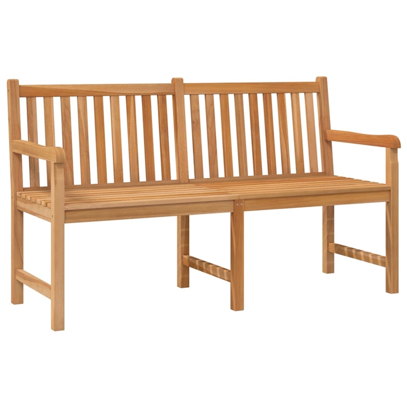 Afuera Living 59.1 in Solid Teak Wood Garden Bench in Brown Finish