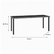 Afuera Living Poly Rattan Garden Dining Table with Glass Top in Gray