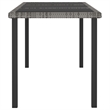 Afuera Living Poly Rattan Garden Dining Table with Glass Top in Gray