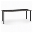 Afuera Living Poly Rattan Garden Dining Table with Glass Top in Gray