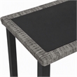 Afuera Living Poly Rattan Garden Dining Table with Glass Top in Gray