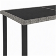 Afuera Living Poly Rattan Garden Dining Table with Glass Top in Gray