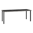 Afuera Living Poly Rattan Garden Dining Table with Glass Top in Gray