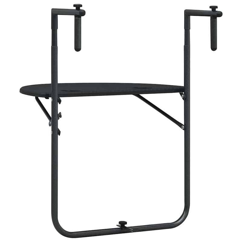 Afuera Living Adjustable Hanging Balcony Table in Matte Black Finish