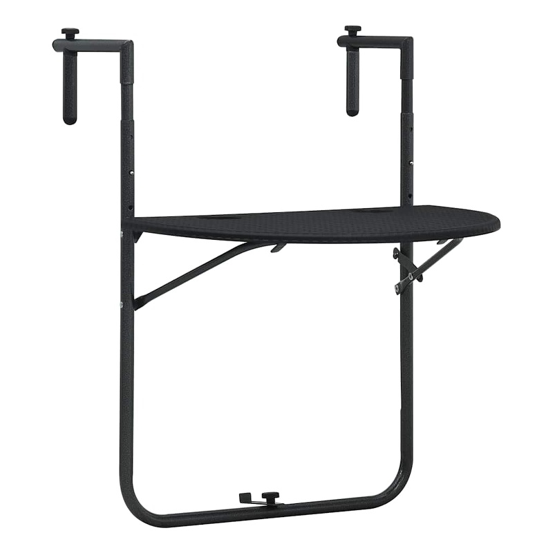 Afuera Living Adjustable Hanging Balcony Table in Matte Black Finish