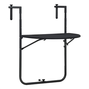 Afuera Living Adjustable Hanging Balcony Table in Matte Black Finish