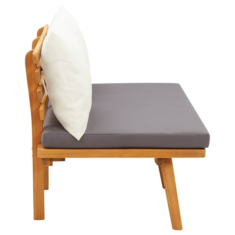 Afuera Living Solid Acacia Wood Garden Bench with Beige Cushions