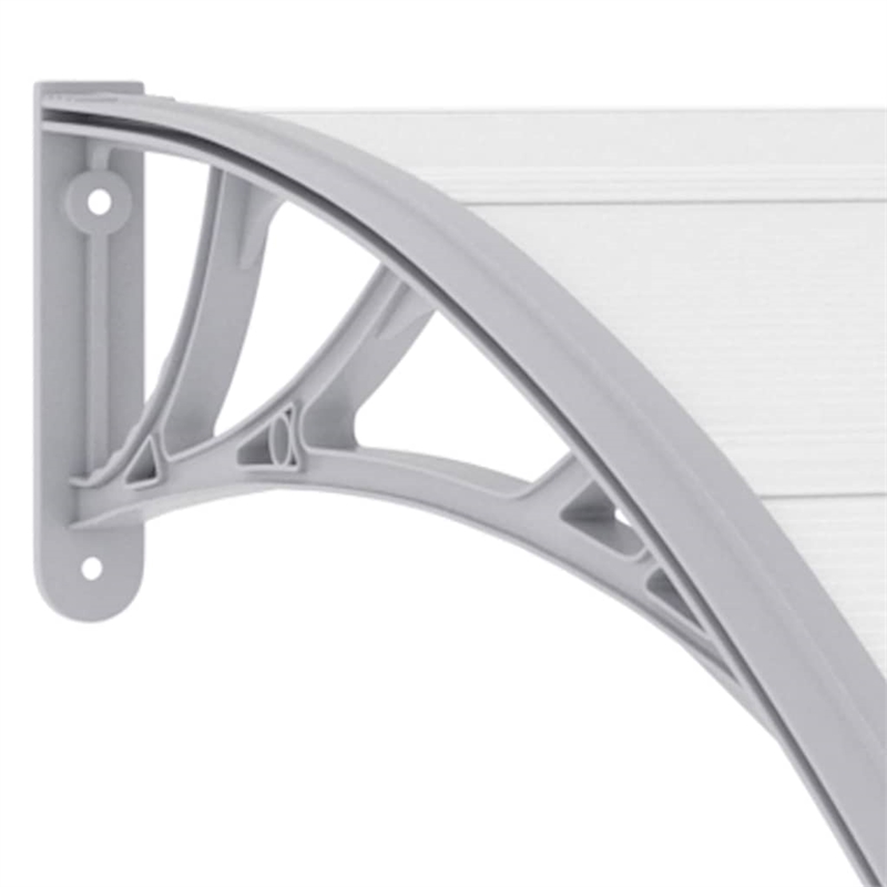 Afuera Living Door Canopy with ABS Brackets in Gray and Clear