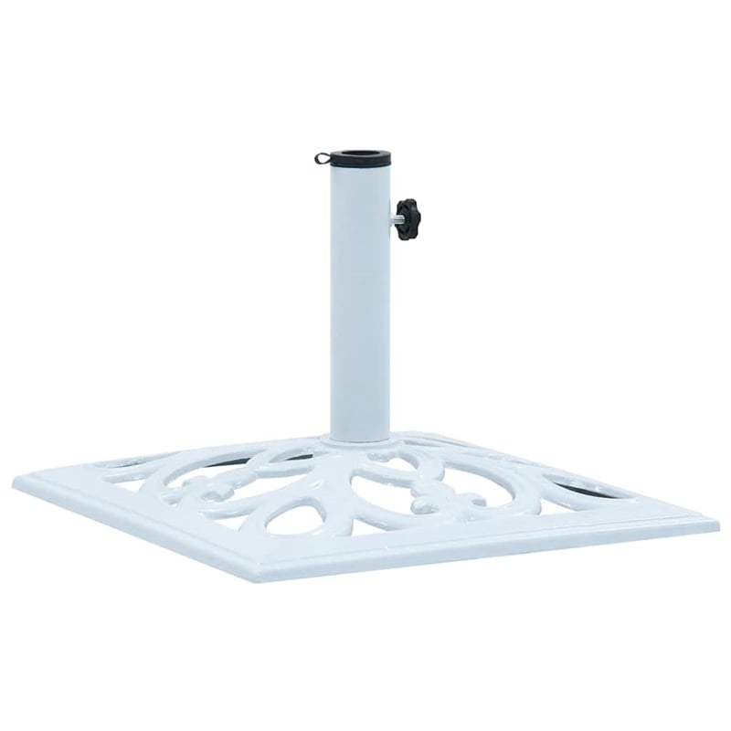 Afuera Living Cast Iron Umbrella Base with Floral Inlays in White