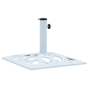 Afuera Living Cast Iron Umbrella Base with Floral Inlays in White